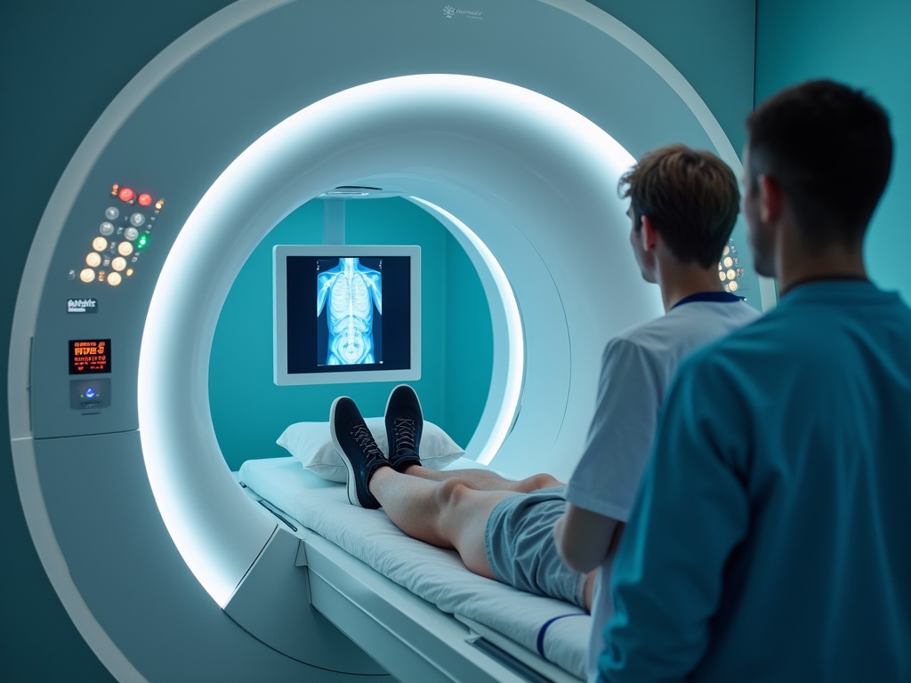 MRI scanner in a medical imaging room