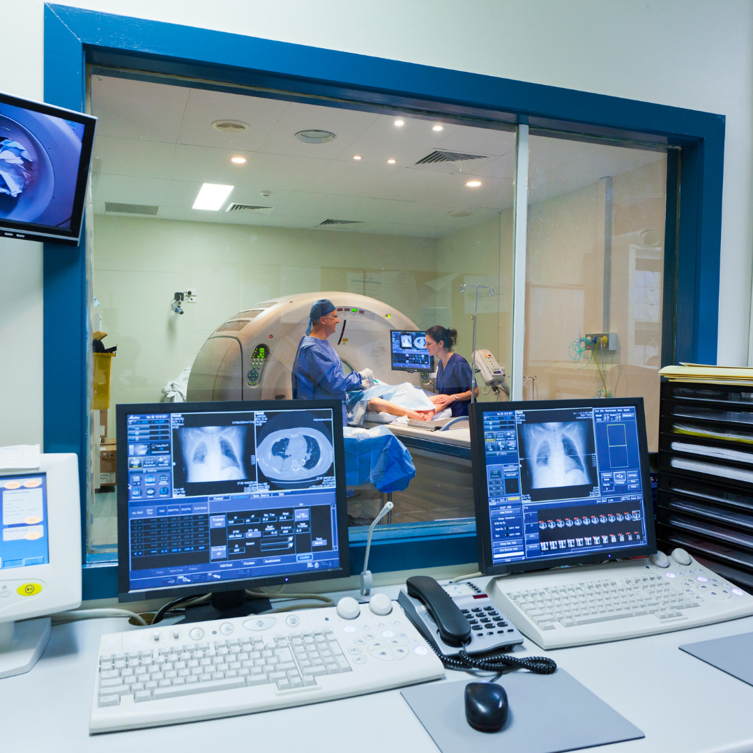 Radiographer completing MRI safety checks with a patient in Leeds
